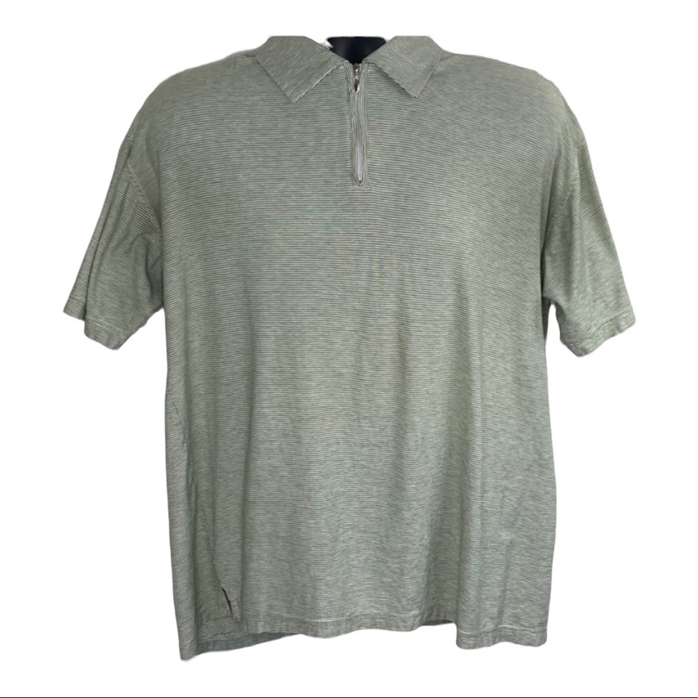 Geoffrey Beene 1/4 Zip Polo Shirt Sz Medium